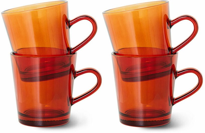 4 Tasses à café ou thé marron ambré - HKliving - The Cool Republic
