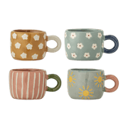 4 tasses en grès multicolore 7,5x5,5cm Nini - Bloomingville - The Cool Republic
