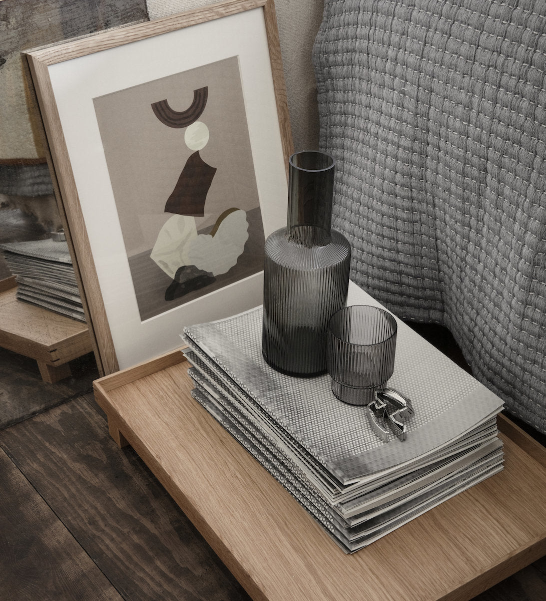 4 Verres à eau gris fumé 20cl Ripple - Ferm Living - The Cool Republic