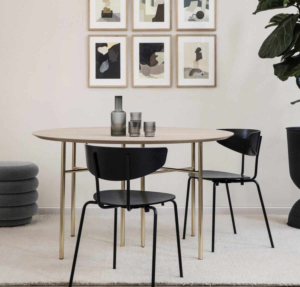 4 Verres à eau gris fumé 20cl Ripple - Ferm Living - The Cool Republic