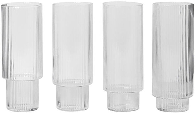 4 Verres à eau long drink Ripple - Ferm Living - The Cool Republic