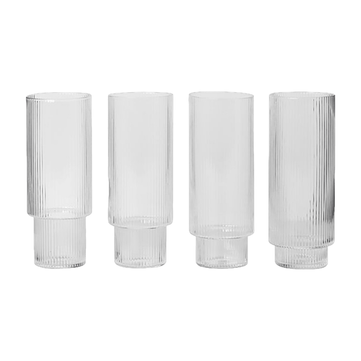 4 Verres à eau long drink Ripple - Ferm Living - The Cool Republic