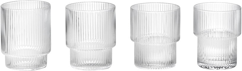 4 Verres à eau Ripple - Ferm Living - The Cool Republic