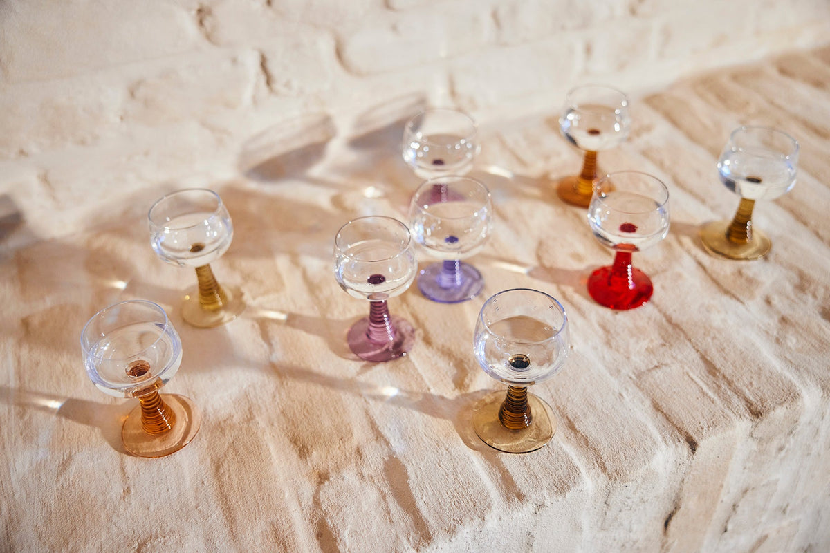 4 Verres à vin en verre 350ml Swirl - HKLIVING - The Cool Republic