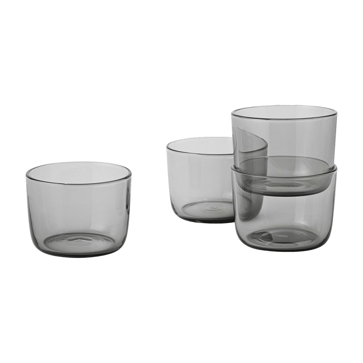 4 Verres gris transparent Low Corky - Muuto - The Cool Republic