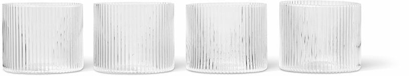 4 verres transparents Ripple Low - Ferm Living - The Cool Republic