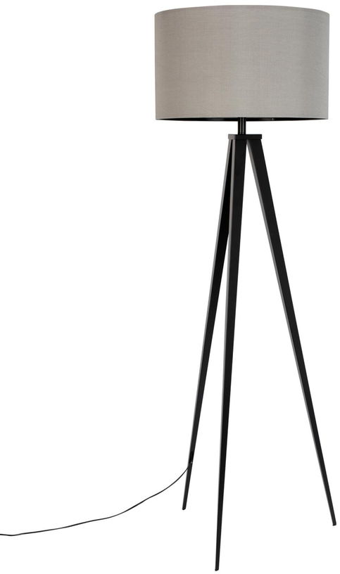 lampadaire-avec-trepied-en-metal-noir-et-abat-jour-en-tissu-gris-50x157cm-tripod-zuiver-1