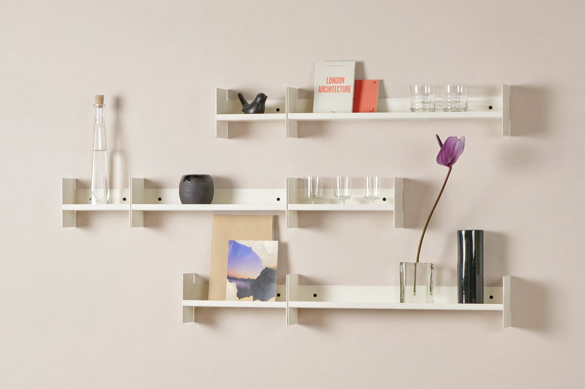 Etagère murale en acier blanc crème 45x10cm Pli slim - TIPTOE — 404605.jpg