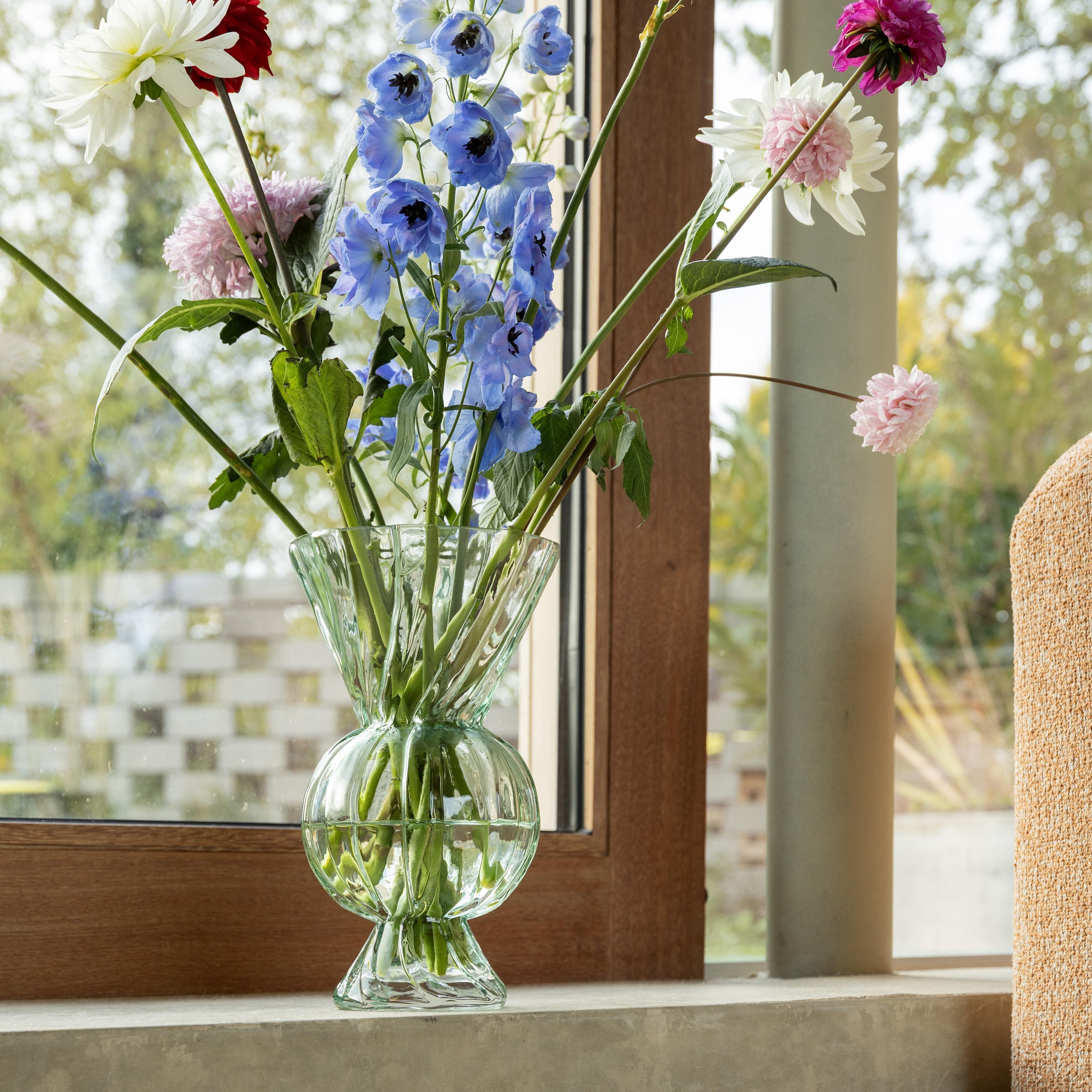 Vase en verre vert transparent 16,5x28,5cm Rhombic - &Klevering — 405256.jpg