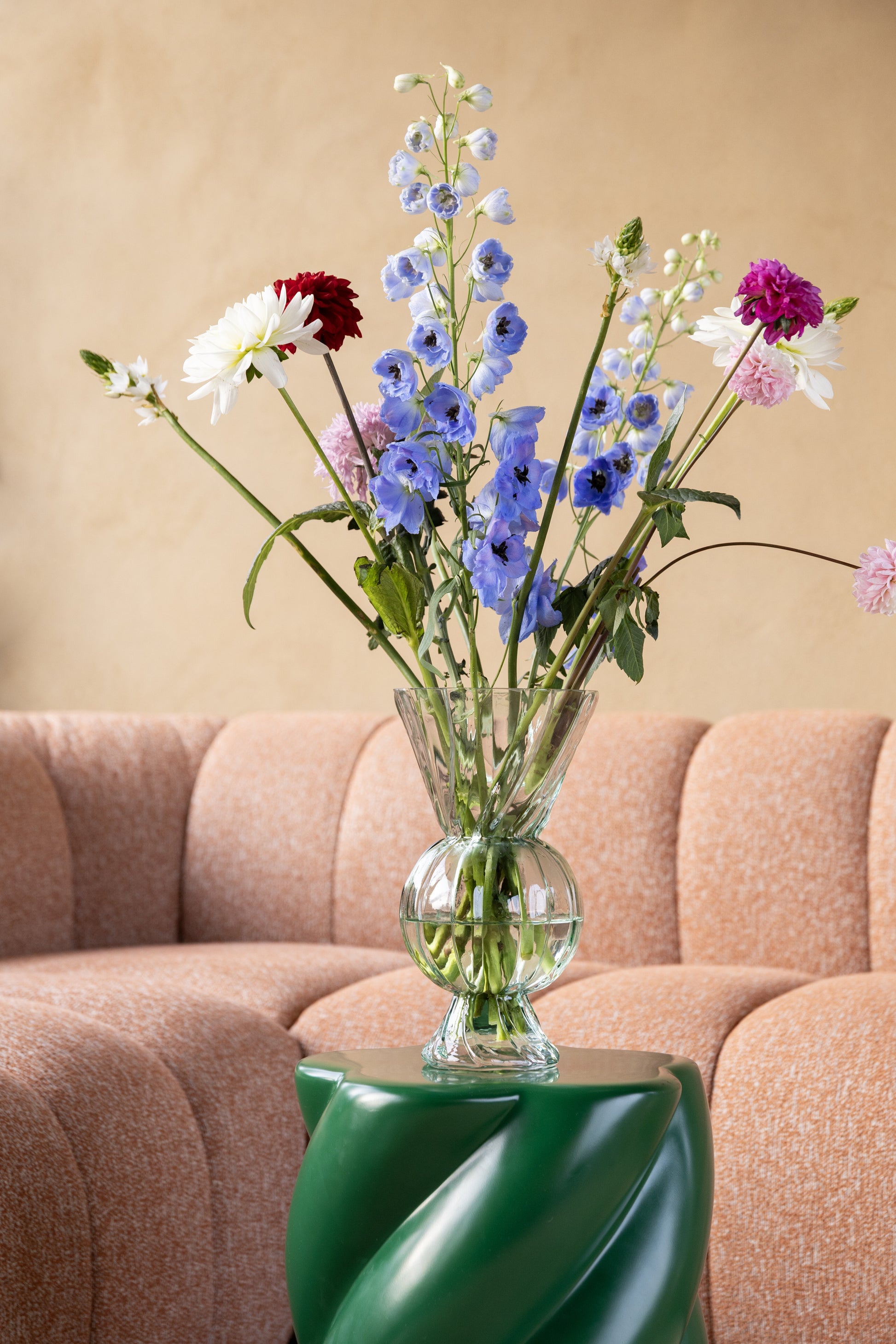 Vase en verre vert transparent 16,5x28,5cm Rhombic - &Klevering — 405257.jpg