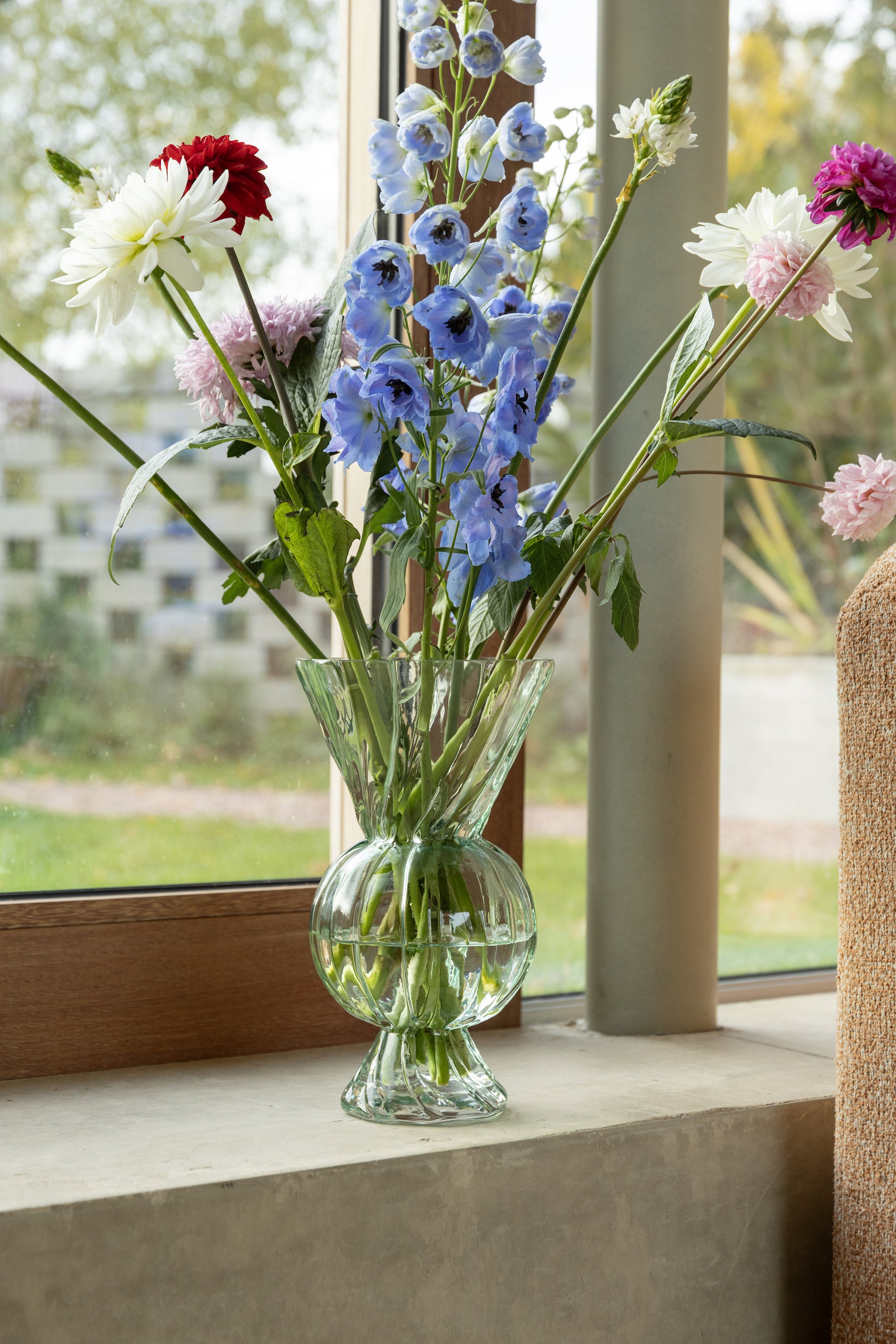Vase en verre vert transparent 16,5x28,5cm Rhombic - &Klevering — 405259.jpg