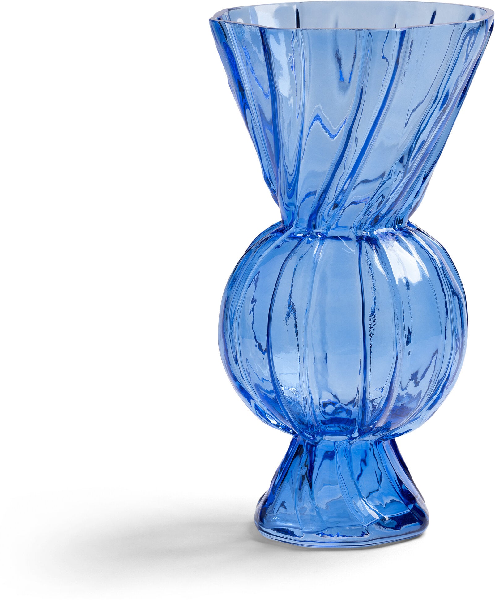 Vase en verre bleu transparent 16,5x28,5cm Rhombic - &Klevering — 405260.jpg