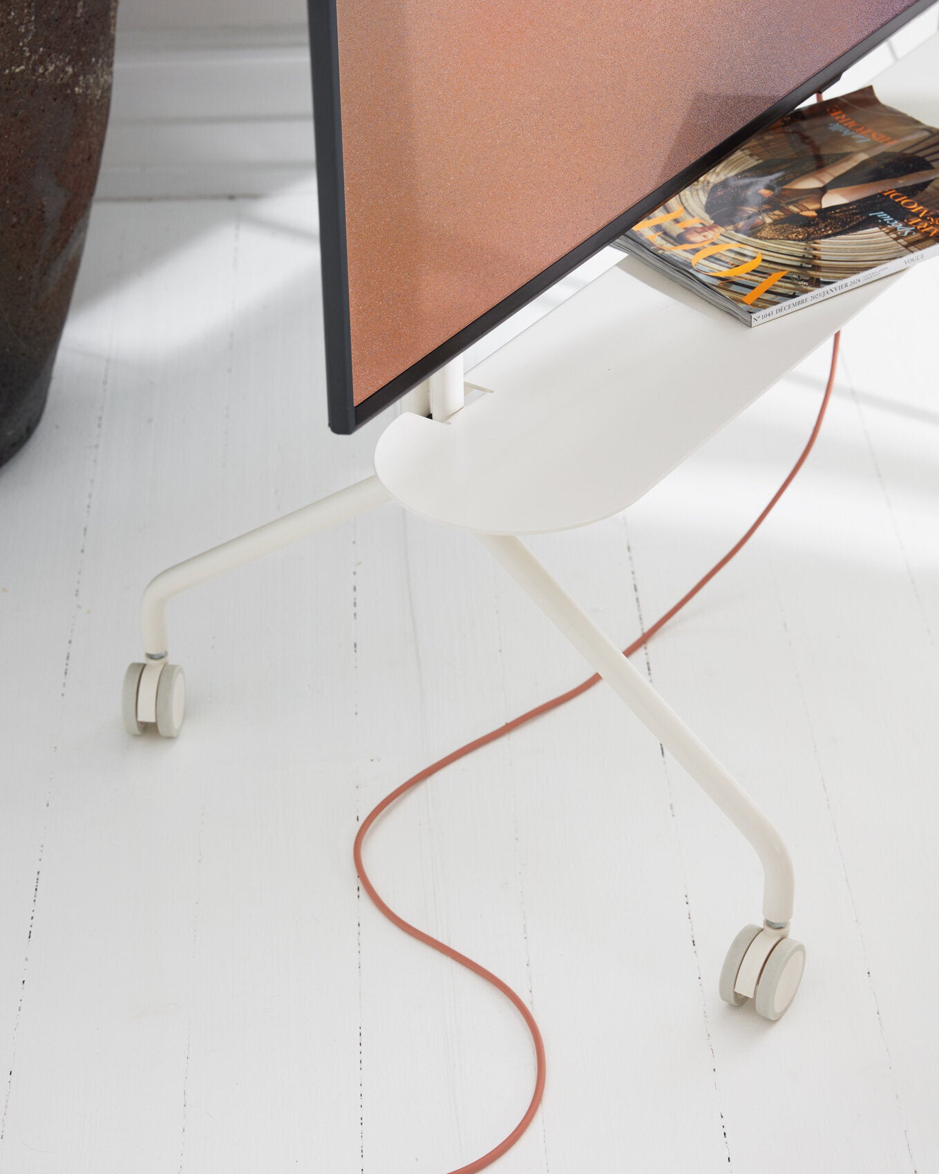Tablette pour support tv en métal blanc pearl 99x18cm Pipe - Pedestal — 405474.jpg