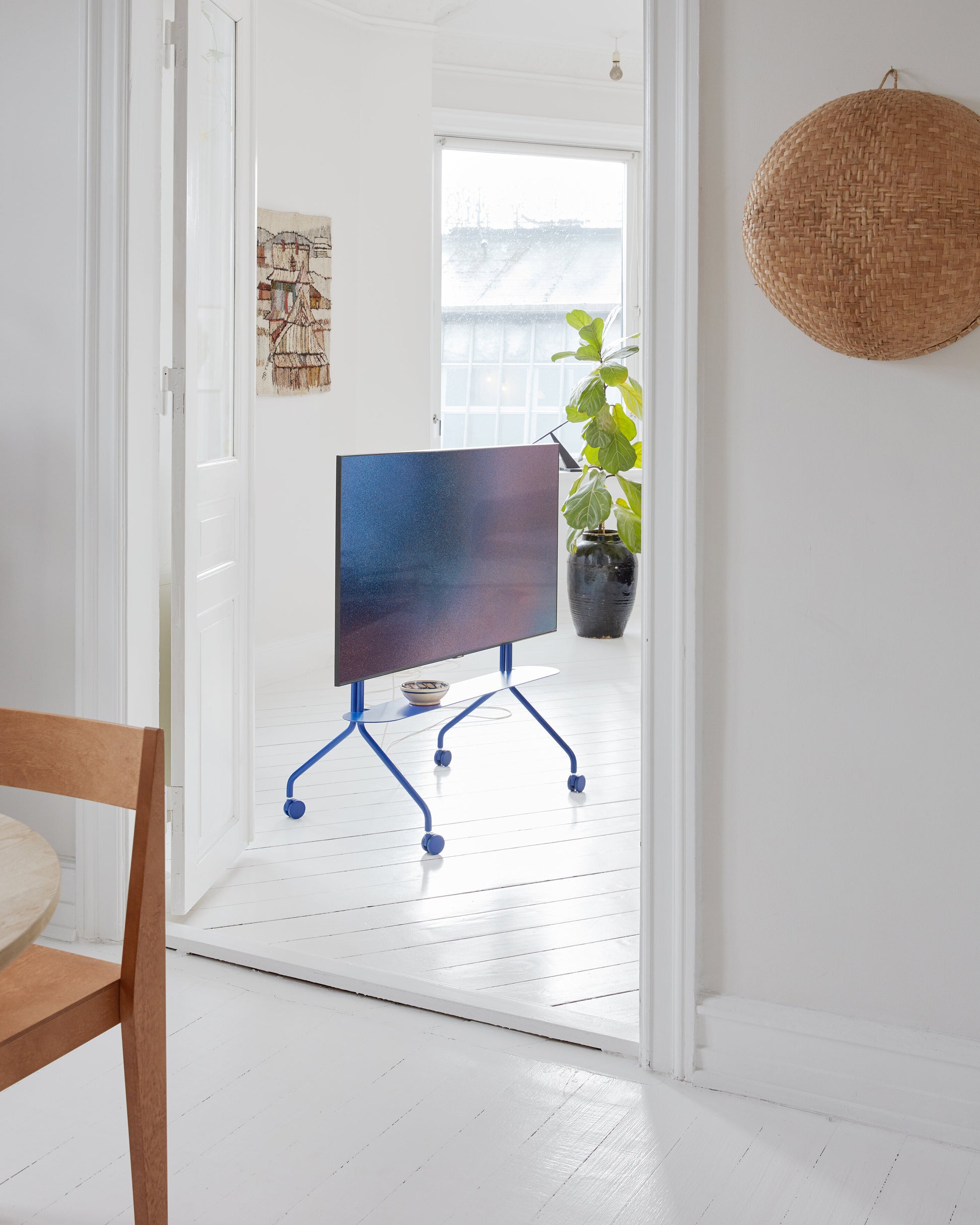 Tablette pour support tv en métal bleu marine 99x18cm Pipe - Pedestal — 405498.jpg