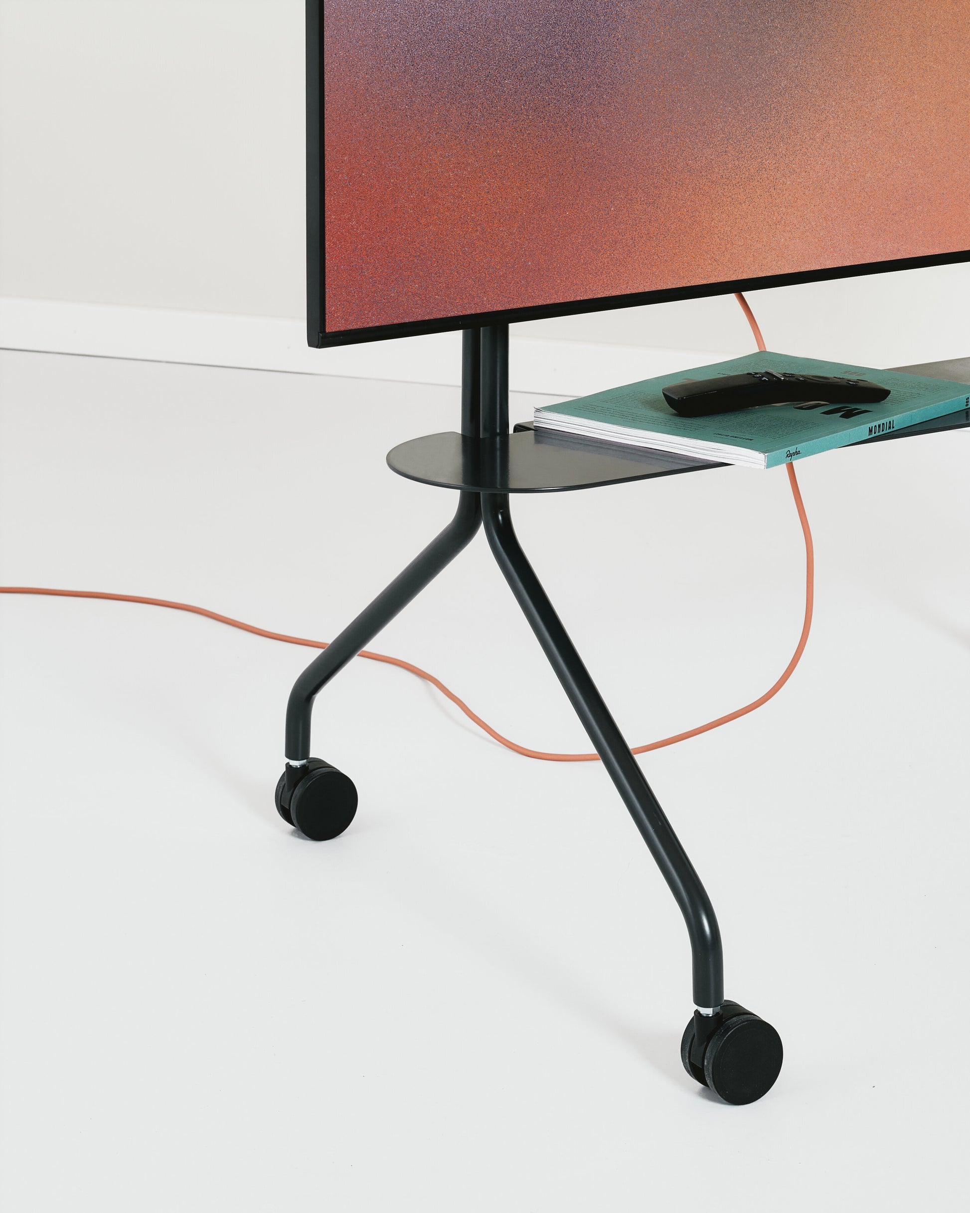 Tablette pour support tv en métal noir 99x18cm Pipe - Pedestal — 405624.jpg