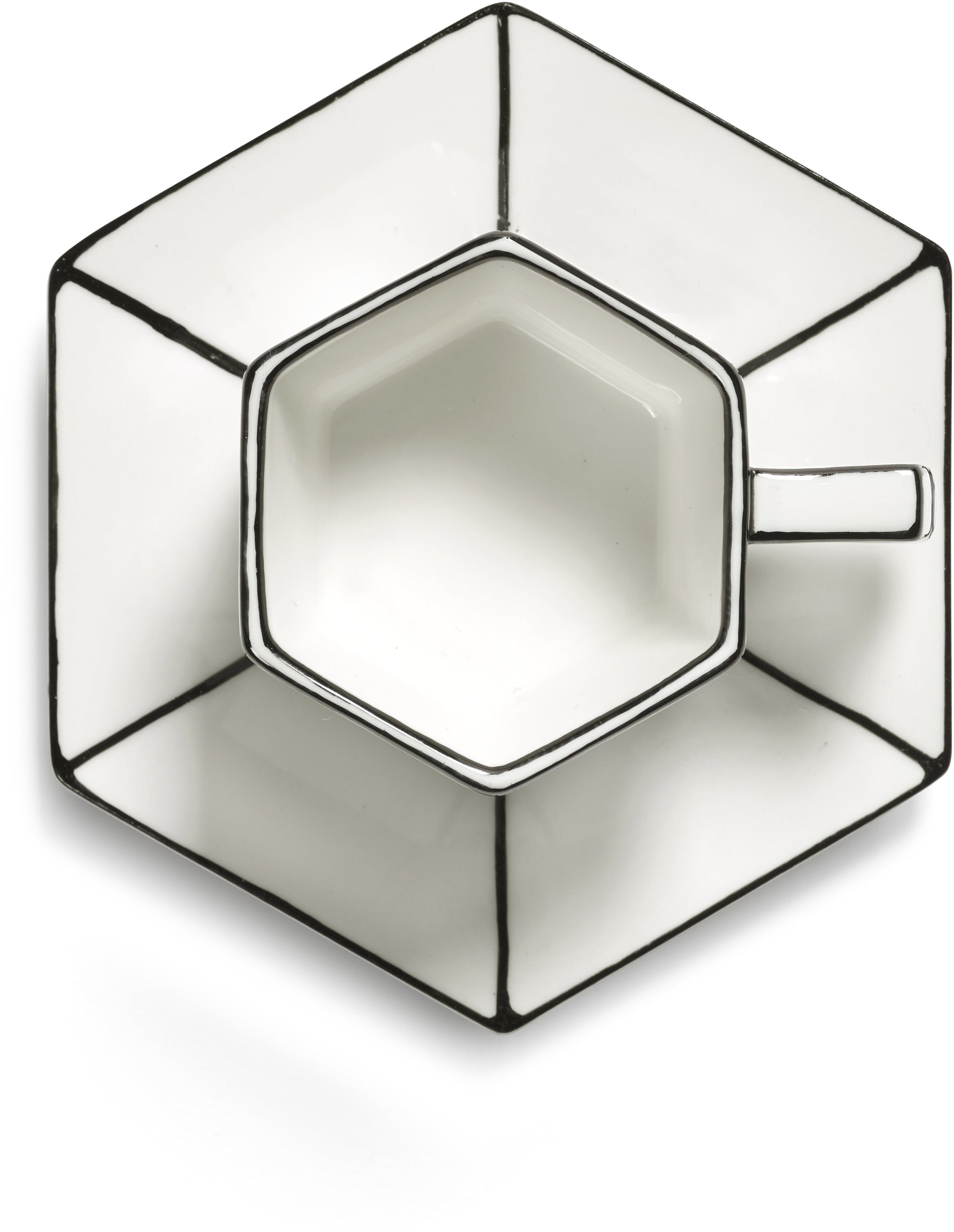 Tasse à espresso avec soucoupe en porcelaine blanc et noir Carte Blanche - SERAX — 405734.jpg