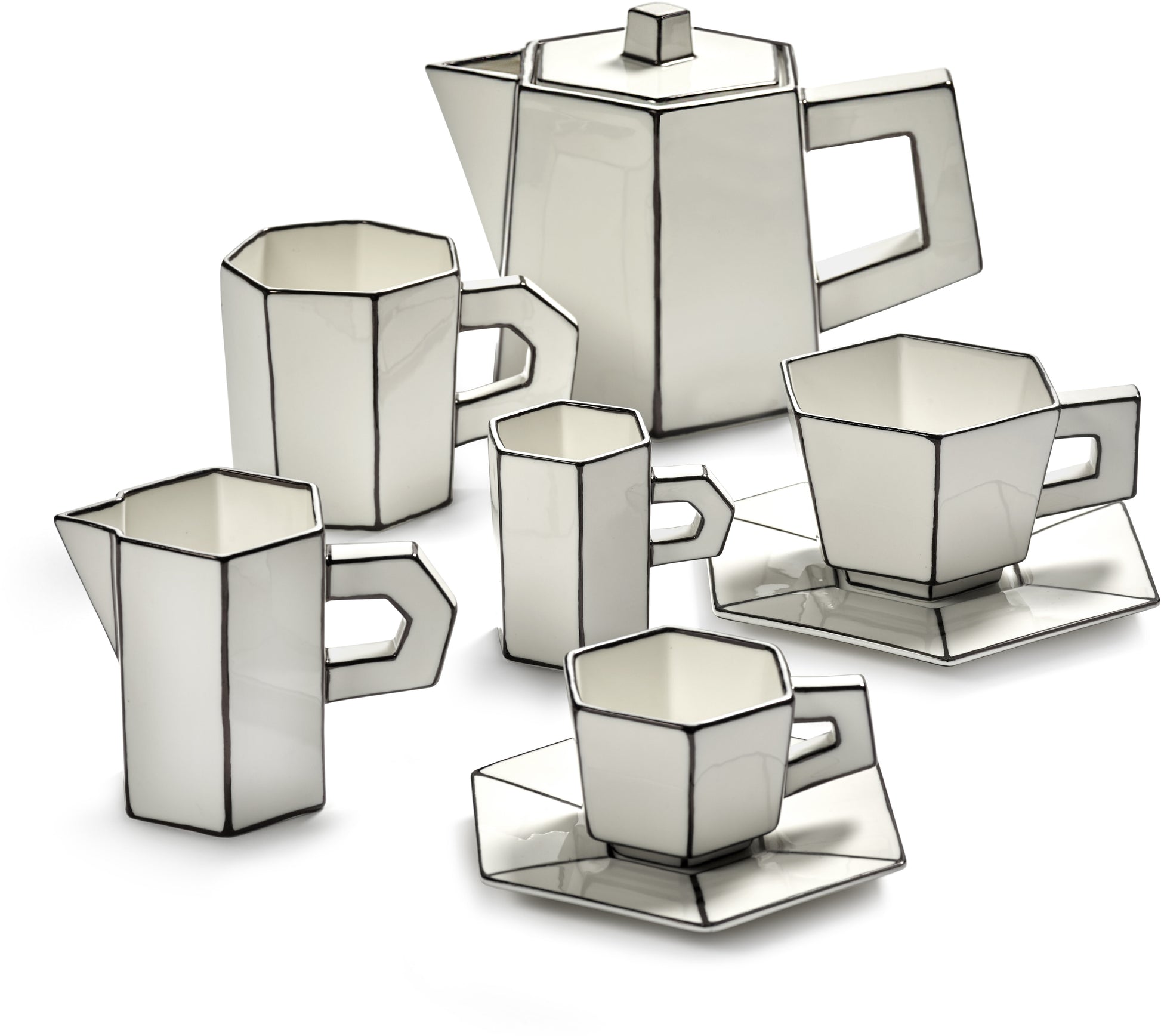 Théière en porcelaine blanc et noir Carte Blanche - SERAX — 405749.jpg