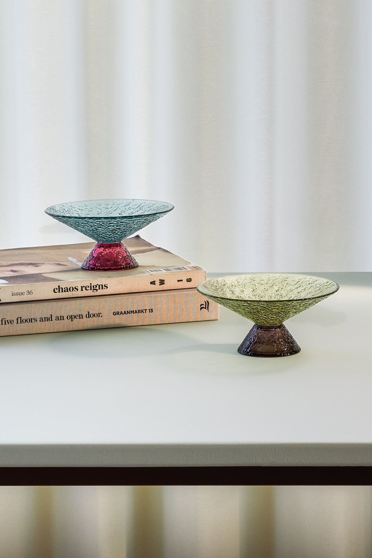 Bol en verre Bonbon vert/brun moyen - Hübsch — 406429.jpg