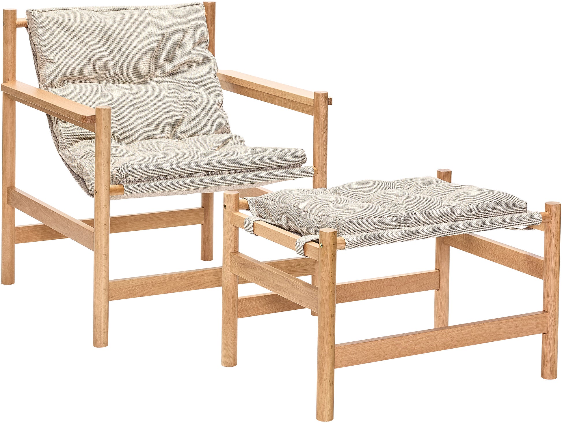 Fauteuil et pouf Heritage Naturel/Beige - Hübsch — 406780.jpg