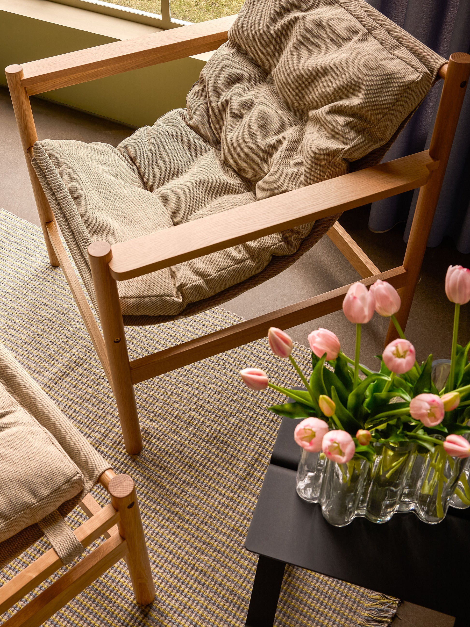 Fauteuil et pouf Heritage Naturel/Beige - Hübsch — 406788.jpg