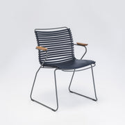 Chaise en métal et plastique bleu avec grand dossier CLICK - Houe — 409799.jpg