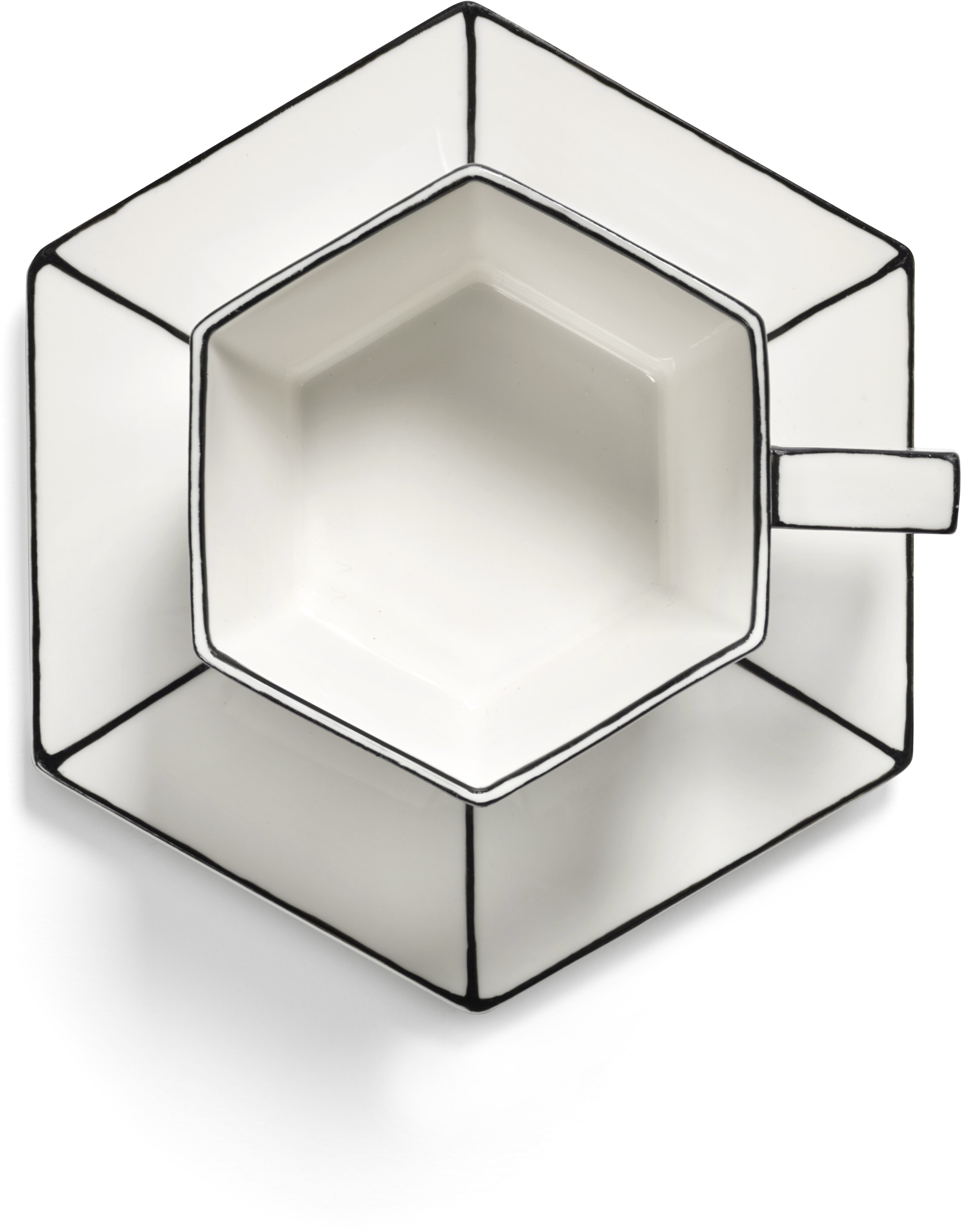 Cappuccino Cup + Saucer White/black — 409979.jpg