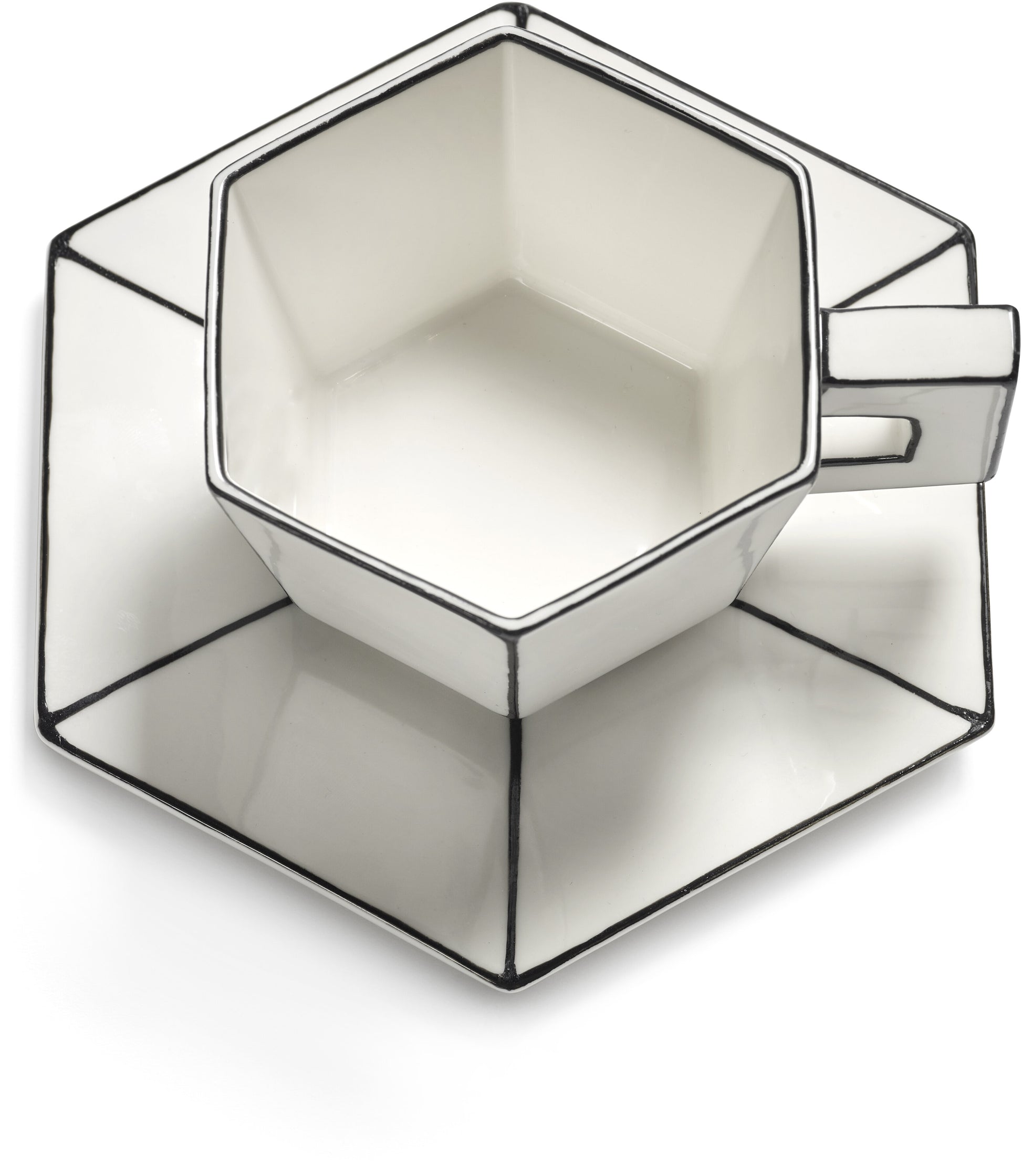 Cappuccino Cup + Saucer White/black — 409984.jpg