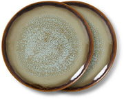 2 Assiettes à dessert en céramique 17,5x17,5x2cm Vaisselle 70's - HKLiving