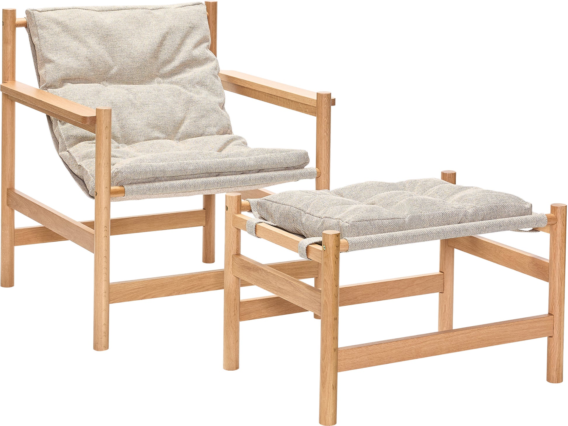 Fauteuil et pouf Heritage Naturel/Beige - Hübsch — 412080.jpg