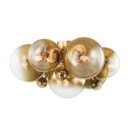 Plafonnier en acier laiton poli ancien 77x37cm Kyoto - Corbett Lighting