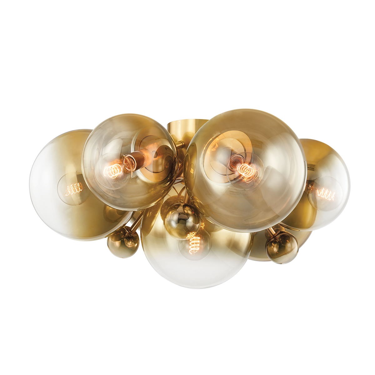 Plafonnier en acier laiton poli ancien 77x37cm Kyoto - Corbett Lighting