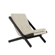 Folding chair in black beech with beige cotton mattress 65x88x75cm Boogie raw - Karup Design