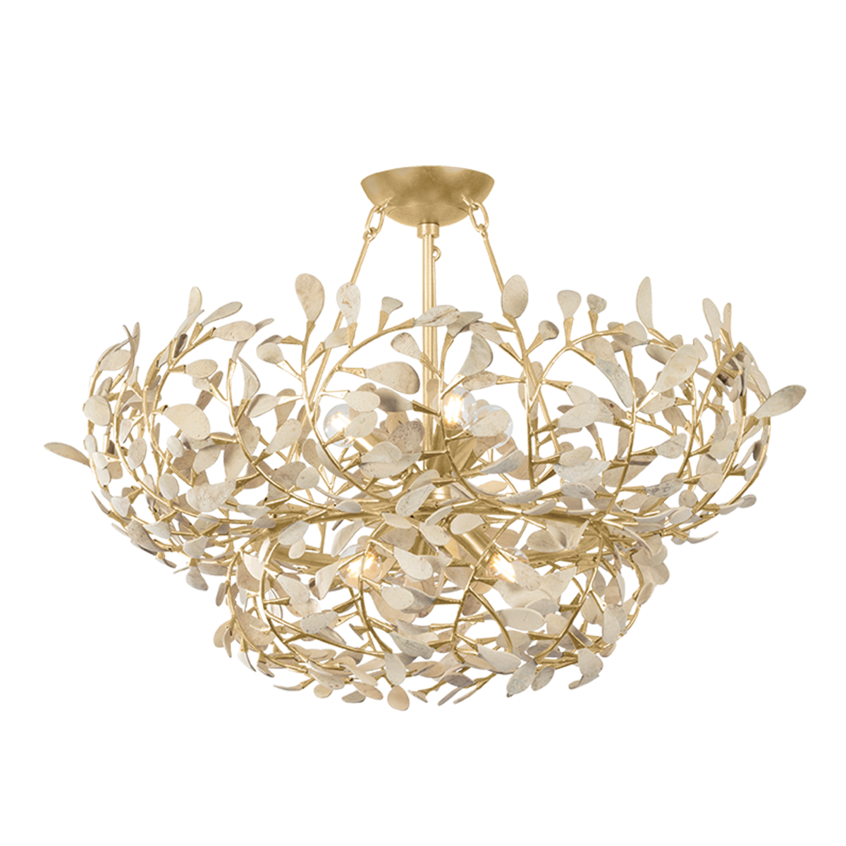 Suspension en fer feuille d'or ancienne 71x41cm Maybrook - Hudson Valley Lighting