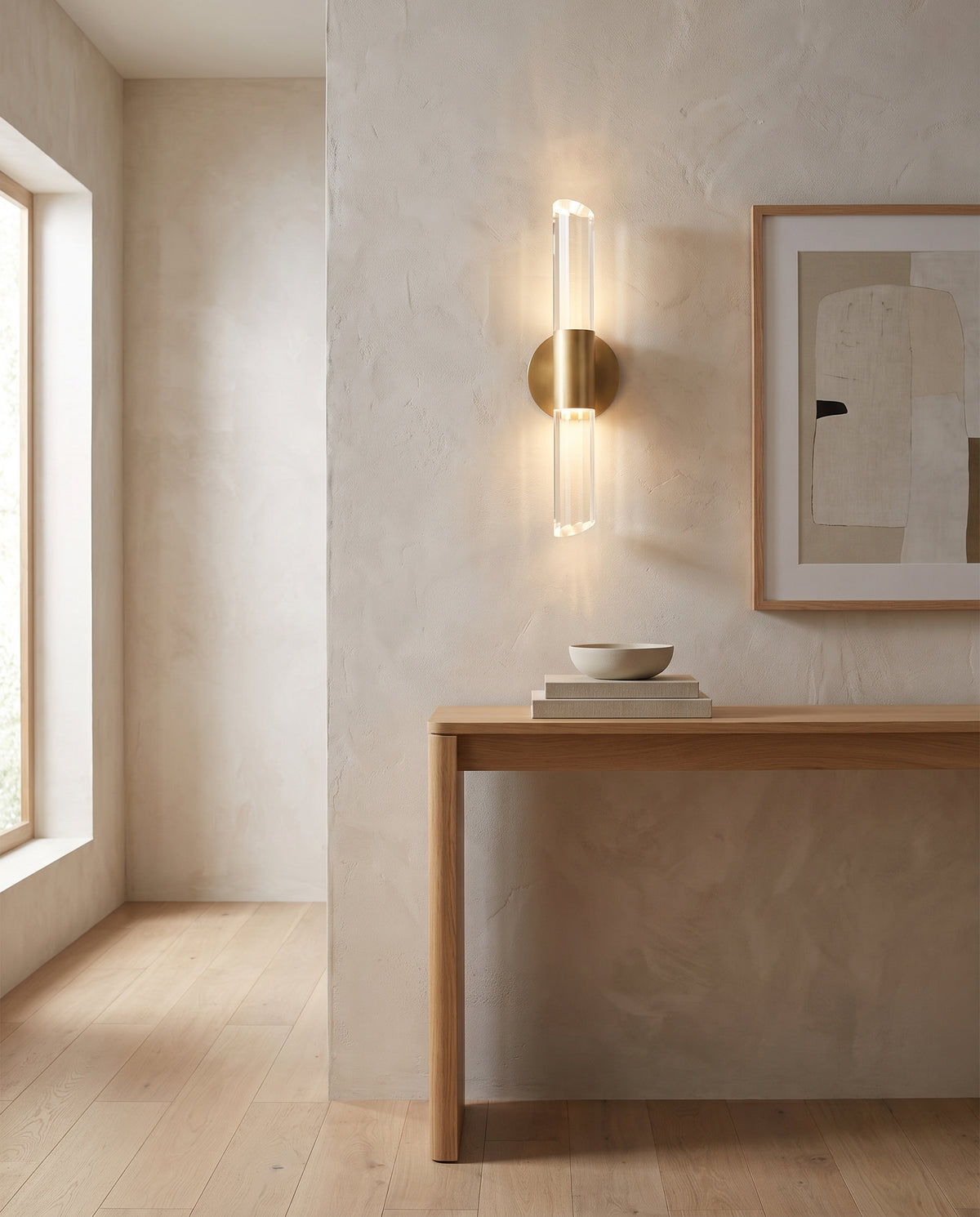 Applique murale en acier laiton vieilli 14x51cm Rowe - Hudson Valley Lighting en situation