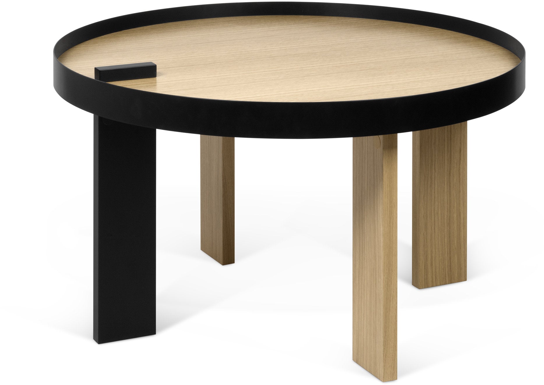 Black wood and metal coffee table Bruno - TEMAHOME