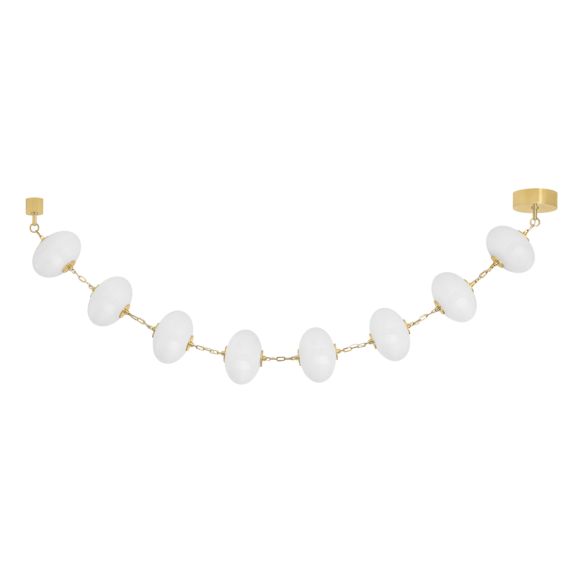 Suspension en acier laiton poli ancien 250x25x76cm Nephele - Corbett Lighting