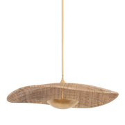 Suspension en textile feuille d'or ancienne 90x27cm Shiloh - Hudson Valley Lighting