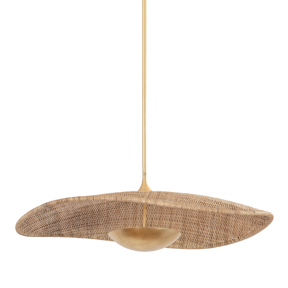 Suspension en textile feuille d'or ancienne 90x27cm Shiloh - Hudson Valley Lighting