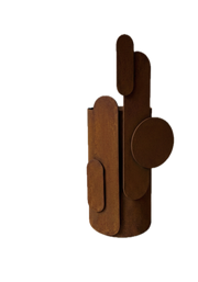 Vase sculptural en métal et verre corten 20cm Toty - Mademoiselle Jo