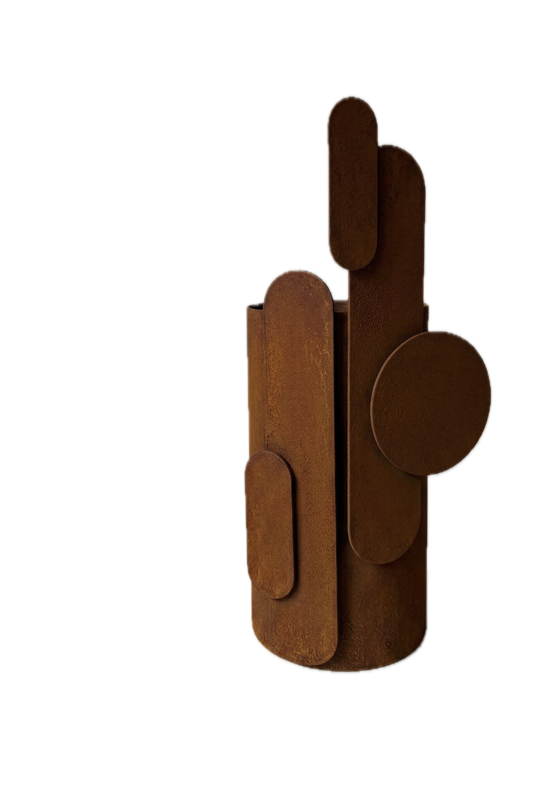 Vase sculptural en métal et verre corten 20cm Toty - Mademoiselle Jo