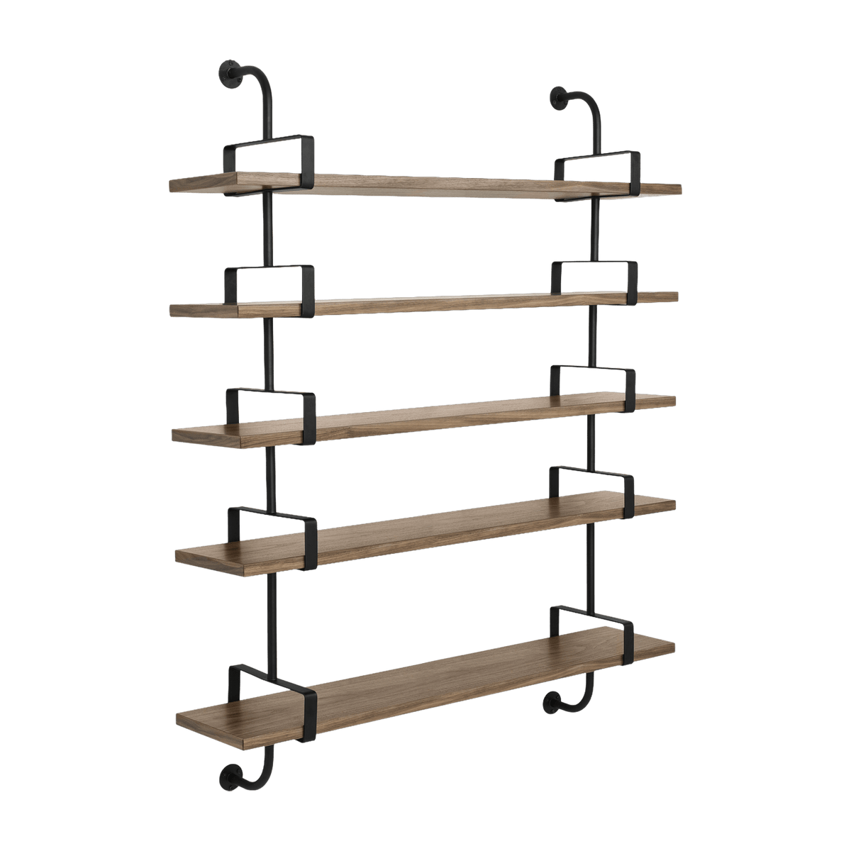 5 shelves in walnut 155 cm Demon Shelf - Gubi - The Cool Republic