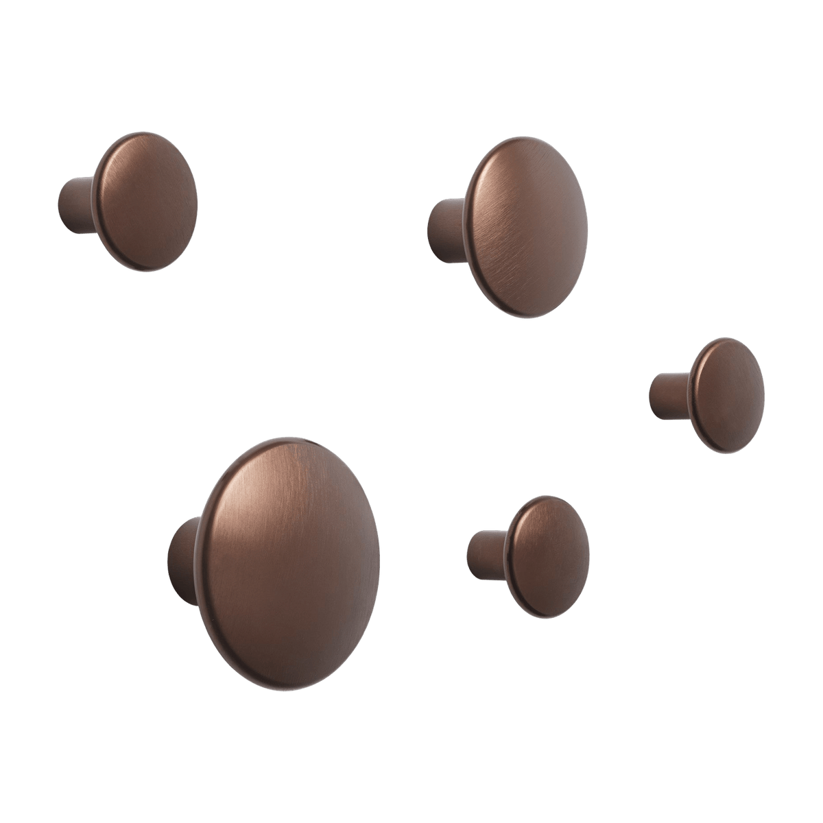5 Patères rondes en aluminium bronze 5 cm The Dots - Muuto - The Cool Republic
