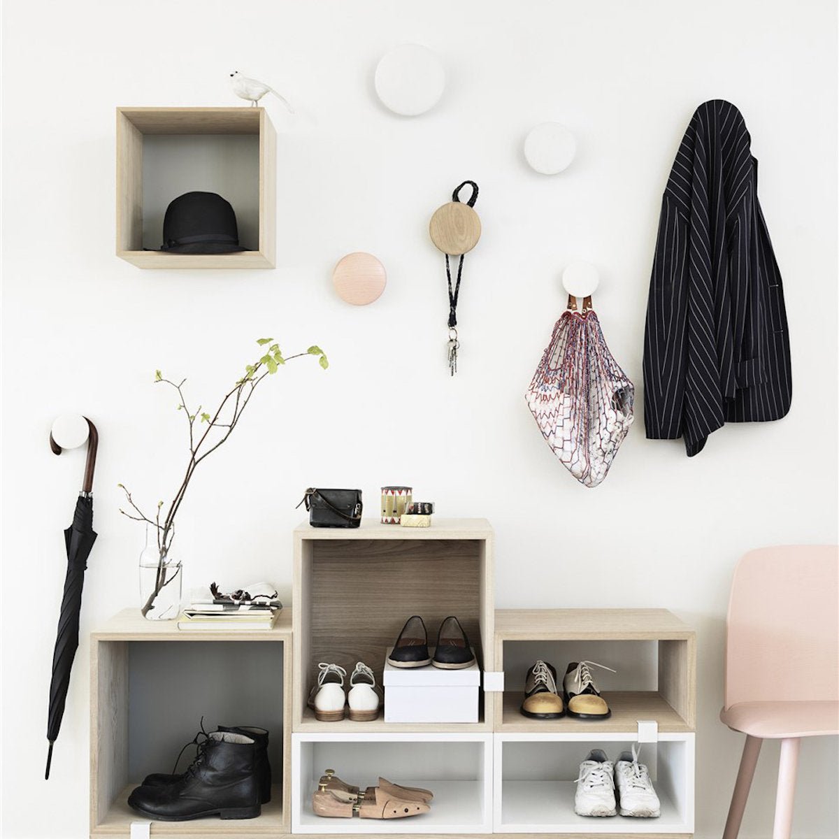 5 Patères rondes en aluminium bronze 5 cm The Dots - Muuto - The Cool Republic