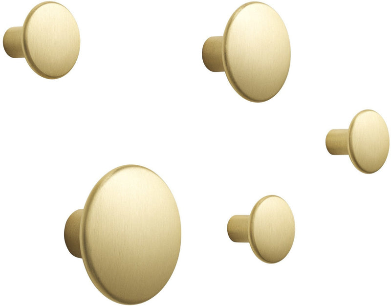 5 Patères rondes en aluminium doré The Dots - Muuto - The Cool Republic