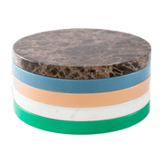 5 round trays in marbre and polyethylene 21x2cm Ensemble 1 - valerie_objects - The Cool Republic