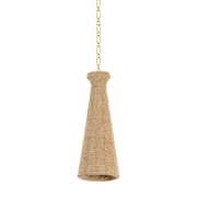 Suspension en textile feuille d'or ancienne 20x51cm Tallman - Hudson Valley Lighting