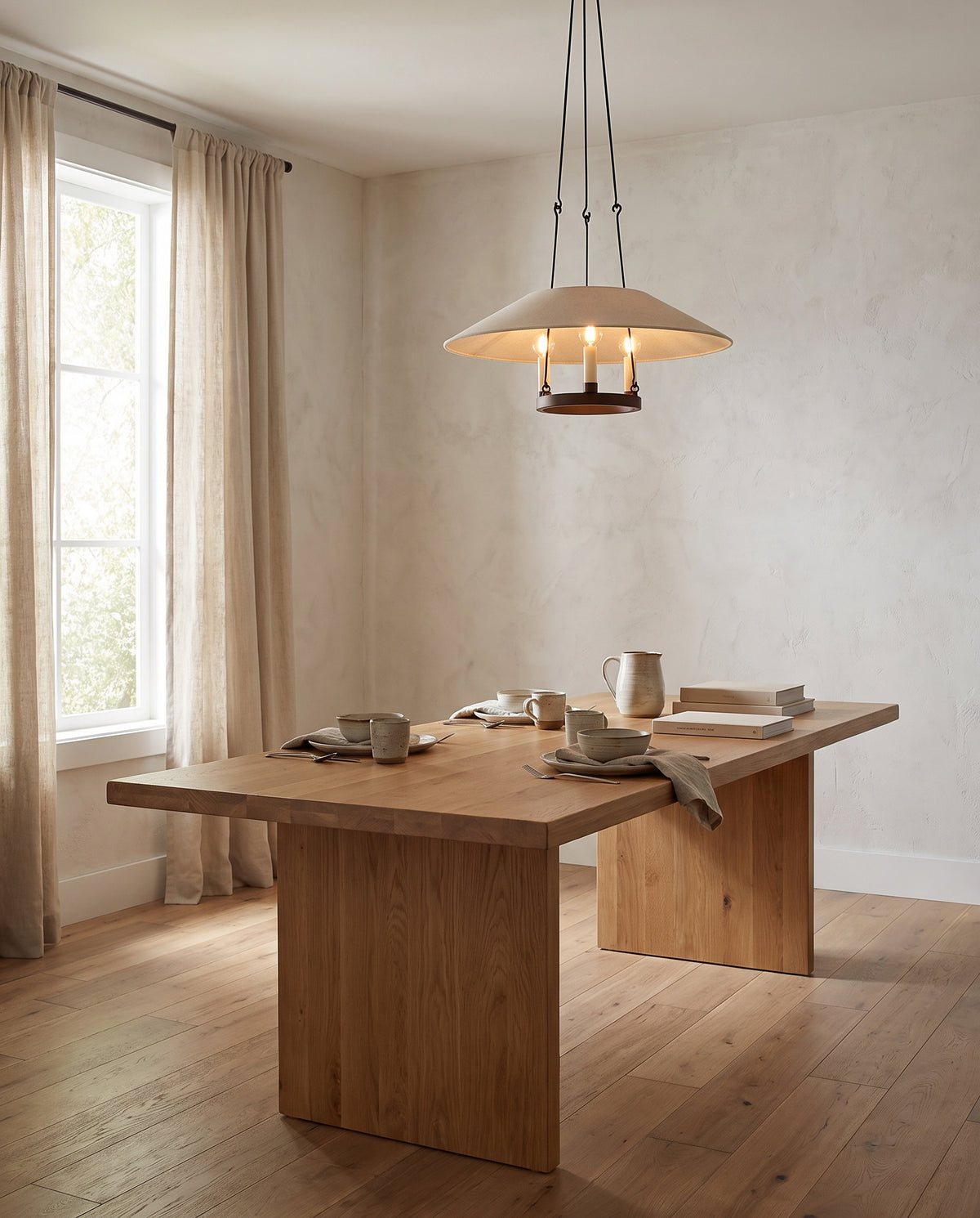 Suspension en lin bronze 64x25cm Archive - Troy Lighting en situation