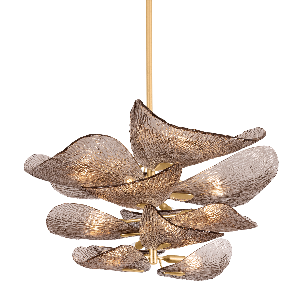 Suspension en fer feuille d'or ancienne 89x46cm Cardiff - Corbett Lighting