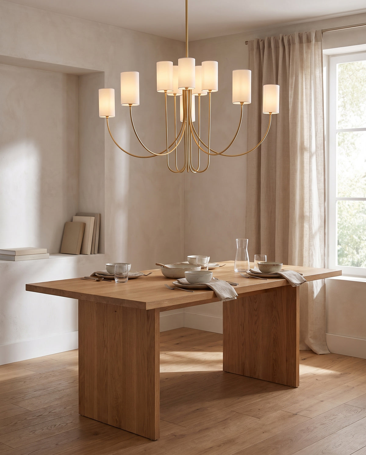 Suspension en acier laiton vieilli 123x74cm Harlem - Hudson Valley Lighting en situation