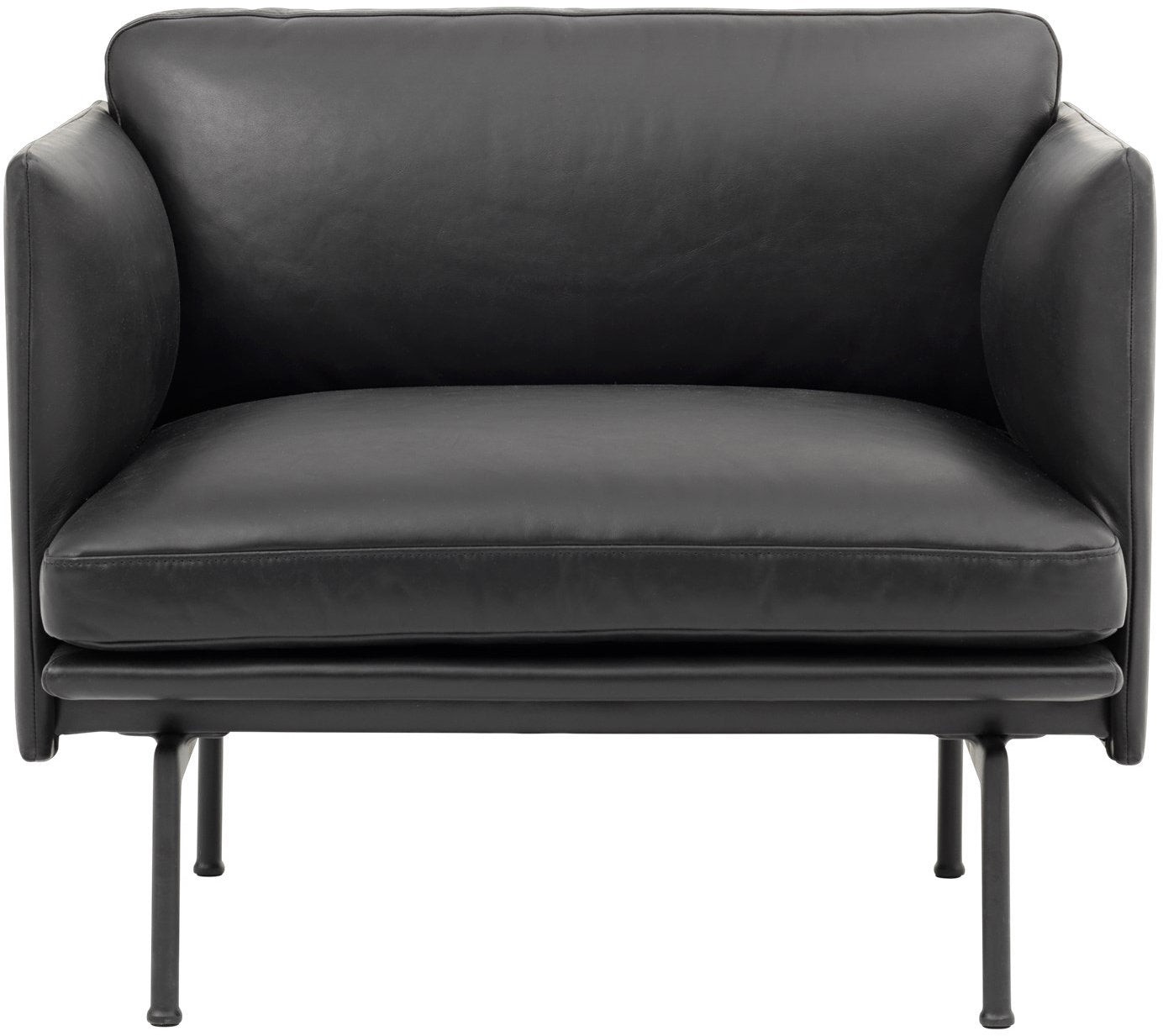 Sillón de cuero negro Outline - Muuto